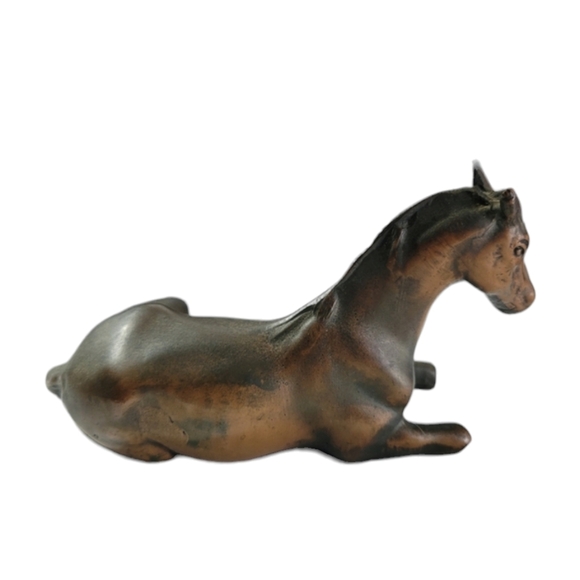 Vintage Bronze Resting Horse Sculture, Equine Figurine 5"L x 3"H - Picture 5 of 11